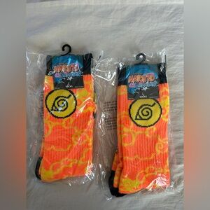 Ripple Junction Naruto Orange and Yellow Socks Two Pair - New in Package